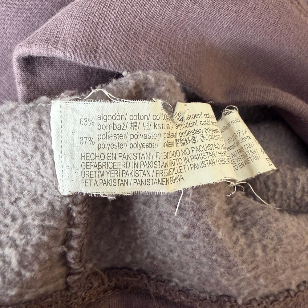 Zara Oversized Text Plush Fabric Mock Turtleneck Sweatshirt In Taupe Purple Grey - Picture 6 of 6
